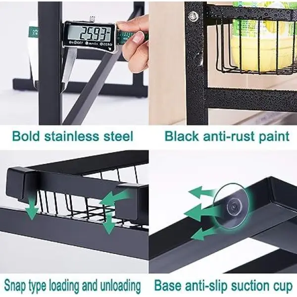 Single Layer Stainless Steel Dish Drainer Rack - Image 2