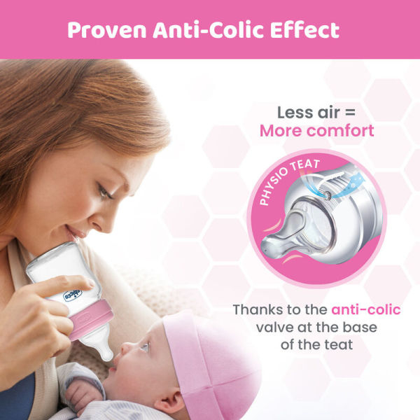 Chicco Well-Being Glass Feeding Bottle (240ml, Medium Flow) (Pink) - Image 5