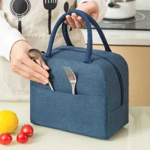 Handy Sized Bento Thermal Insulated Lunch Bag / Cover, Tiffin Bag with Outer Pouch Size