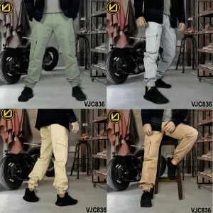 VIRJEANS (VJC836) Cargo Box Joggers 6 Pocket Pant For Men-All Colors