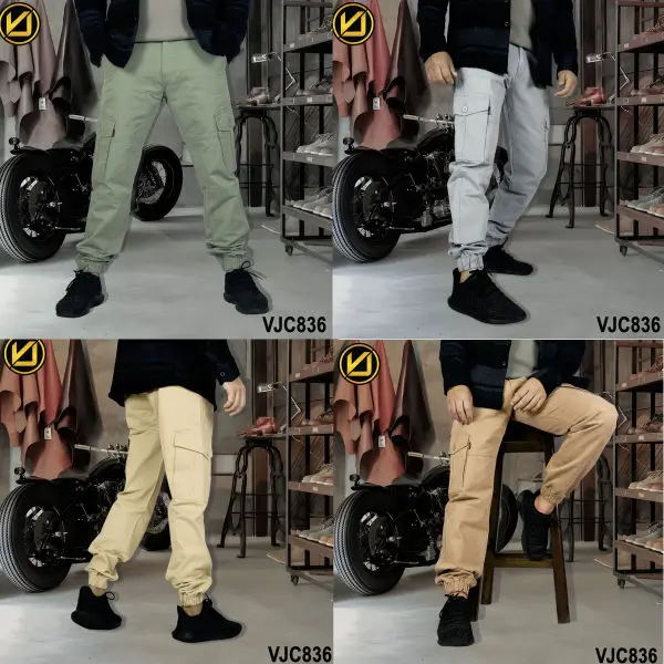 VIRJEANS (VJC836) Cargo Box Joggers 6 Pocket Pant For Men-All Colors