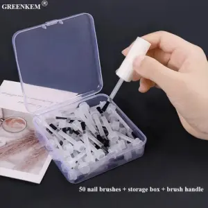 Disposable Nail Gel Polish Brush Gel Polish Brush Nail Polish Brush Extra Brush Manicure Pedicure DIY Multipurpose Beauty Tool 50Pcs/Box