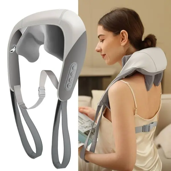 Mini Shiatsu Neck Massager, Shoulder Neck Massager with Heat for Pain Relief Deep Tissue, Neck, Back, Shoulder, Leg Electric Kneading Massager, Perfect Gifts for Men Women Dad Mom - Image 3