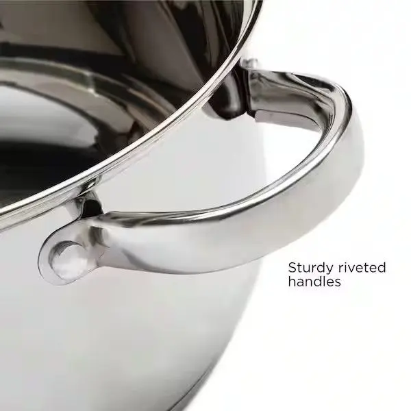 BALTRA Steel Multilayer Casserole | Cook and Serve | 24 cm | Stainless Steel Cookware | With Lid | Induction Based - Image 3
