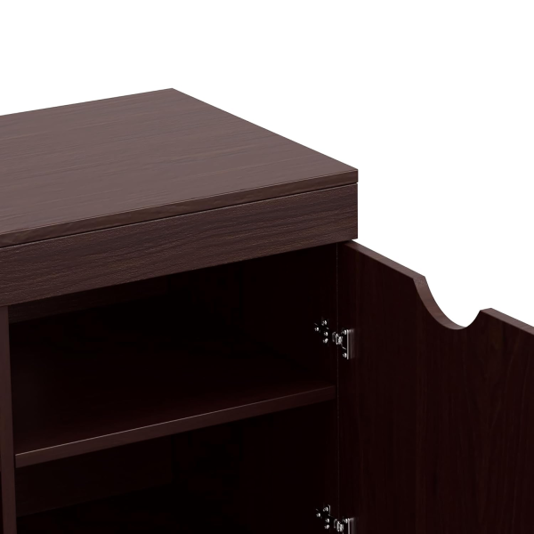 Solimo Shoe Rack Wooden Engineered 2 Door Shoe Rack with Seating Space Clean Design Elegant look for Indoor Storage in Wenge Matt finish - Image 4