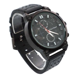 Black Color Unisex Dial Casual Leather Strap Watch