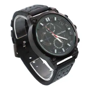 Black Color Unisex Dial Casual Leather Strap Watch