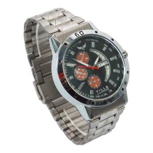 Silver Color Unisex Dial Stainless Steel Metal Strap Watch