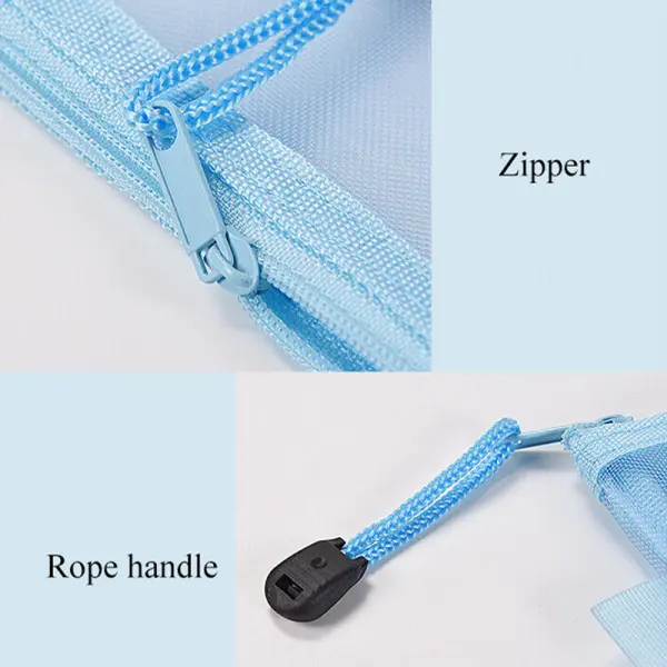 KOJA Transparent and Visible Nylon Storage Zippered Bag for School and Office, A4/A5/Horizon Size Document Bag - Image 3