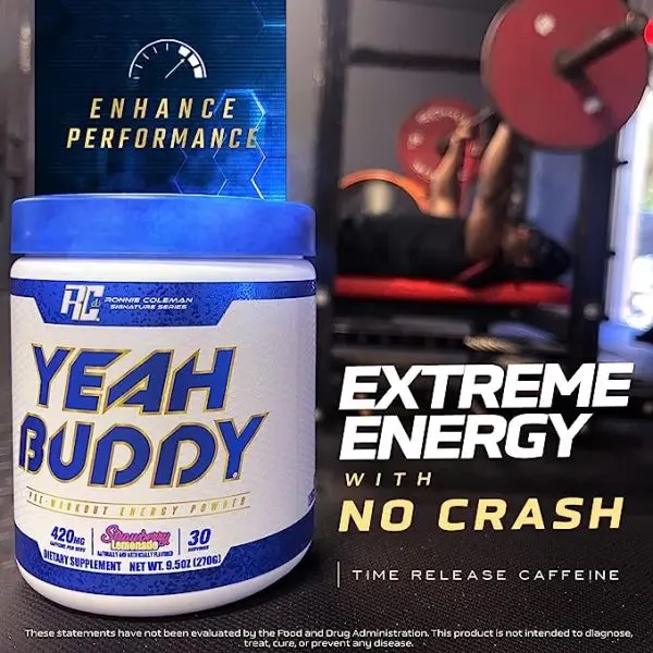 Rc Ronnie Coleman Signature Series Yeah Buddy Preworkout 30 serving 270 g (Strawberryz Kiwi) - Image 5