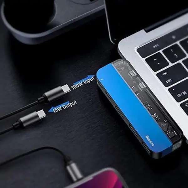 Transparent Series Dual Type-C Multifunctional Hub Adapter - Image 2