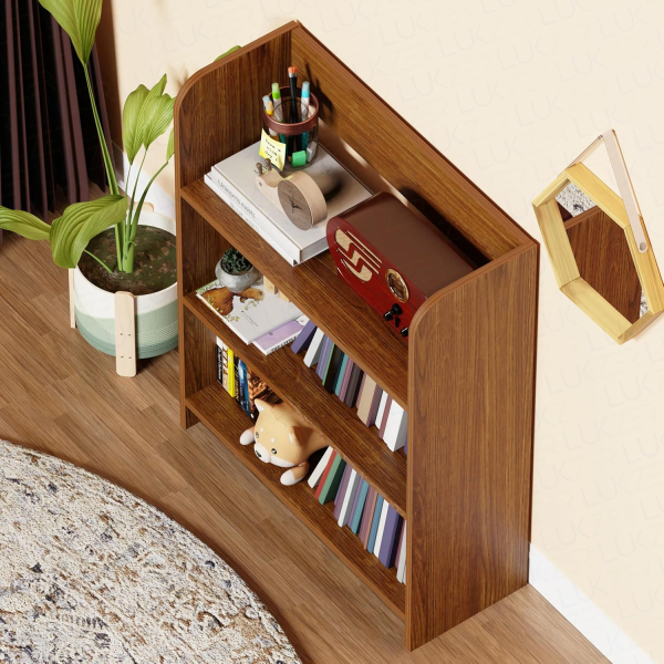 Open 3 Layer Engineered Wood Multipurpose Rack Bookshelf for Living Room, Bedroom, Office Storage Organizer Home and Office Purpose in Brown - Image 4