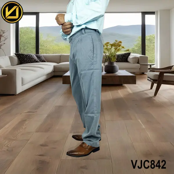 VIRJEANS (VJC842) Linen Formal Pant For Men-Light Blue - Image 3