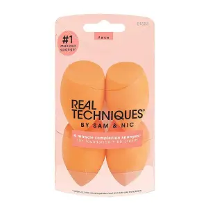 Real Techniques Miracle Complexion Beauty Sponge Makeup Blender, Set of 4 by Genuine Collection
