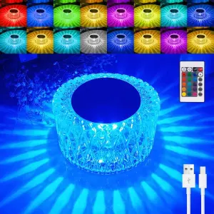 Bird's nest crystal atmosphere desk lamp touch control Brightness RGB bedside lamp