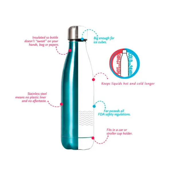 1 Liter Hot and Cold Vacuum Water Bottle Ultra Slim - Image 2
