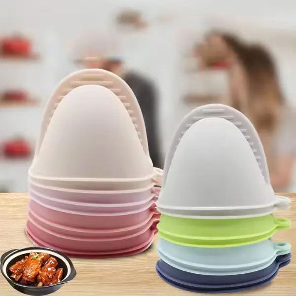 1 Pair Large Size Hot Pot Holder Heat Resistant Mini Oven Mitts – Non-Slip Gloves for Cooking, Baking, and Home Use - Image 2