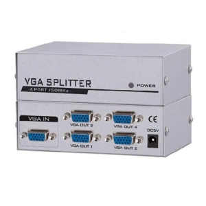 1 PC to 4 Port VGA Splitter Amplifier
