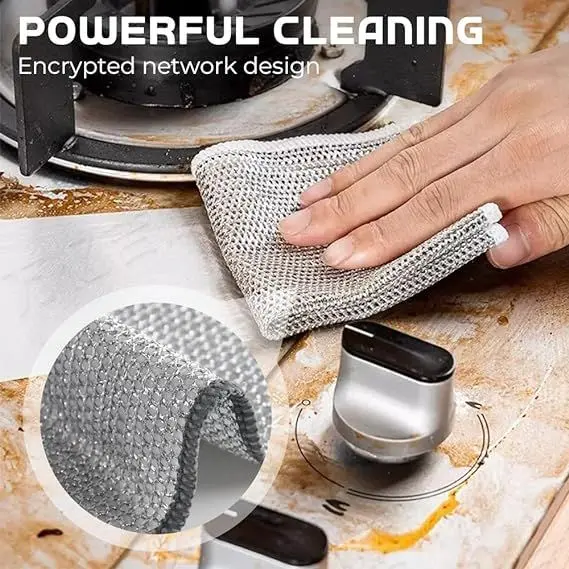 1 Pcs Double Layer Wire Dishwashing Rags
