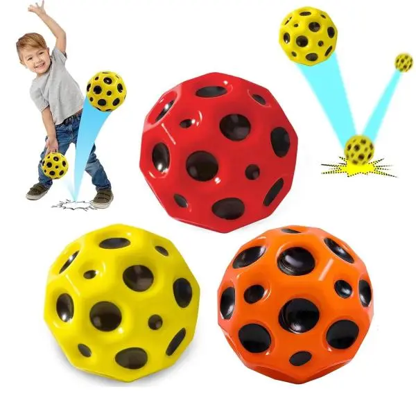 1 Pcs Multicolor Super Bouncing Moon Crater Texture Fidget Ball Bounce Ball Anti Stress Ball - Image 3