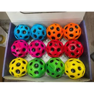 1 Piece Space Balls Extreme High Bouncing Moon Ball Super Bouncy Meteor Rubber Sensory Ball for Indoor & Outdoor Play