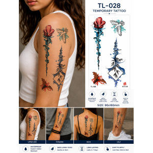 1 Sheet Realistic Temporary Tattoo Sticker for Men & Women | Waterproof Long-Lasting Body Art Transfer | Easy to Apply