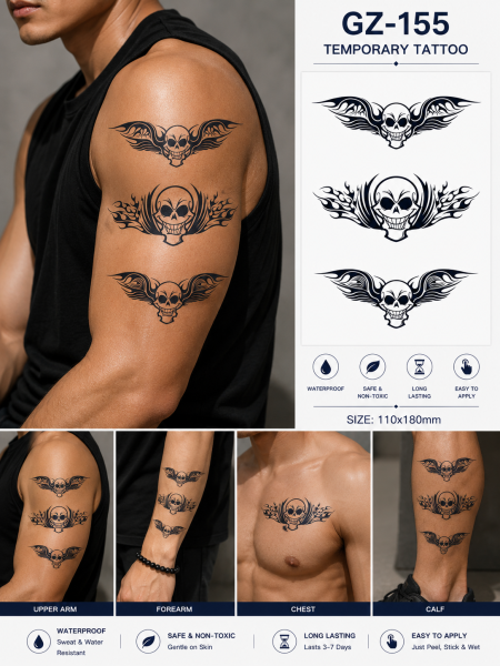 1 Sheet Realistic Temporary Tattoo Sticker for Men & Women | Waterproof Long-Lasting Body Art Transfer | Easy to Apply