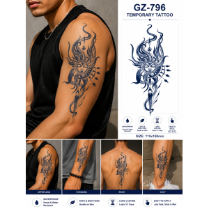 1 Sheet Realistic Temporary Tattoo Sticker for Men & Women | Waterproof Long-Lasting Body Art Transfer | Easy to Apply