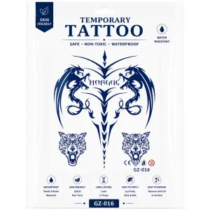 1 Sheet Realistic Temporary Tattoo Sticker for Men & Women | Waterproof Long-Lasting Body Art Transfer | Easy to Apply