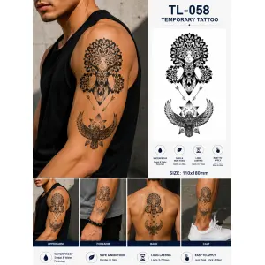 1 Sheet Realistic Temporary Tattoo Sticker for Men & Women | Waterproof Long-Lasting Body Art Transfer | Easy to Apply