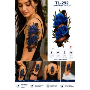 1 Sheet Realistic Temporary Tattoo Sticker for Men & Women | Waterproof Long-Lasting Body Art Transfer | Easy to Apply