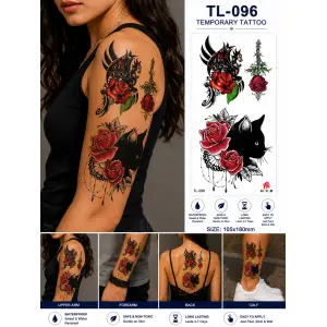 1 Sheet Realistic Temporary Tattoo Sticker for Men & Women | Waterproof Long-Lasting Body Art Transfer | Easy to Apply