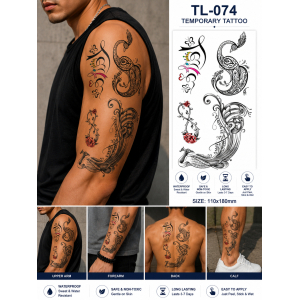 1 Sheet Realistic Temporary Tattoo Sticker for Men & Women | Waterproof Long-Lasting Body Art Transfer | Easy to Apply