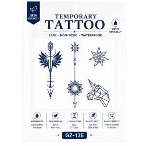 1 Sheet Realistic Temporary Tattoo Sticker for Men & Women | Waterproof Long-Lasting Body Art Transfer | Easy to Apply