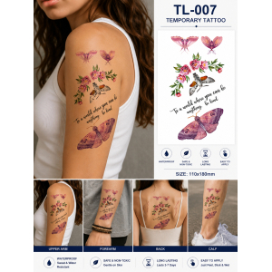 1 Sheet Realistic Temporary Tattoo Sticker for Men & Women | Waterproof Long-Lasting Body Art Transfer | Easy to Apply