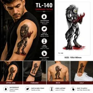 1 Sheet Realistic Temporary Tattoo Sticker for Men & Women | Waterproof Long-Lasting Body Art Transfer | Easy to Apply