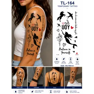 1 Sheet Realistic Temporary Tattoo Sticker for Men & Women | Waterproof Long-Lasting Body Art Transfer | Easy to Apply