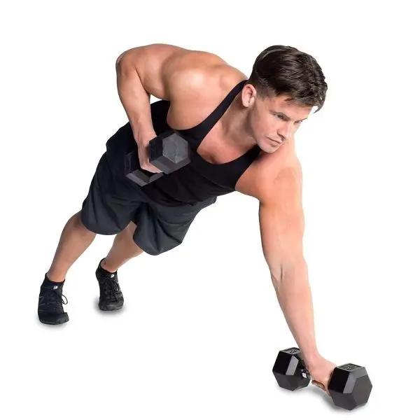 10 Kg Rubber Hex Dumbbells (Pair) Set Of 2 Hex Rubber Dumbbells' With Metal Handles, Pair Of 2 Heavy Dumbbells Dumbbell 10 kg each , Total 20 Kg - Image 3