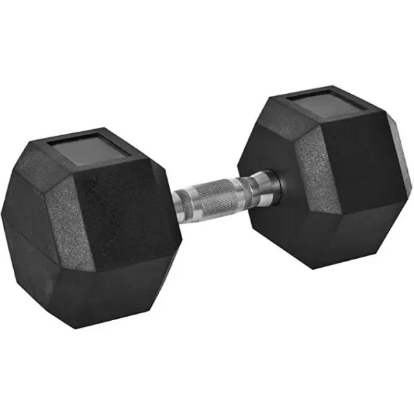 10 Kg Rubber Hex Dumbbells Set | Rubber Coated Chrome Casted Handle Hex Dumbbell - 10Kg - 1 Pair - Image 2