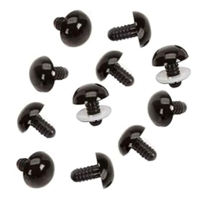 10 Piece of 8 mmBlack Plastic Safety Eyes with Washers