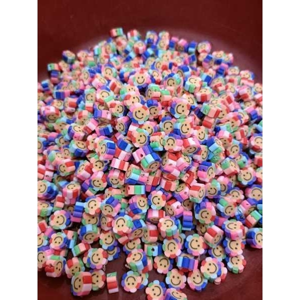 10 Piece Sunflower Shape Smiley Face Polymer Clay Spacer Beads For Jewelry Making Handmade Accessories - Image 4