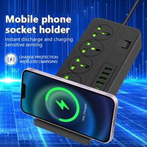 10-Port Type-C USB Power Strip EU US UK Plug Wireless Phone Charger Fast Charging Extension Socket With Switch And Timer