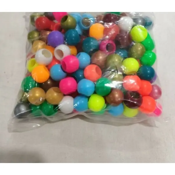 100 Gram packet Plastic Colourful Macrame Beads - Image 2
