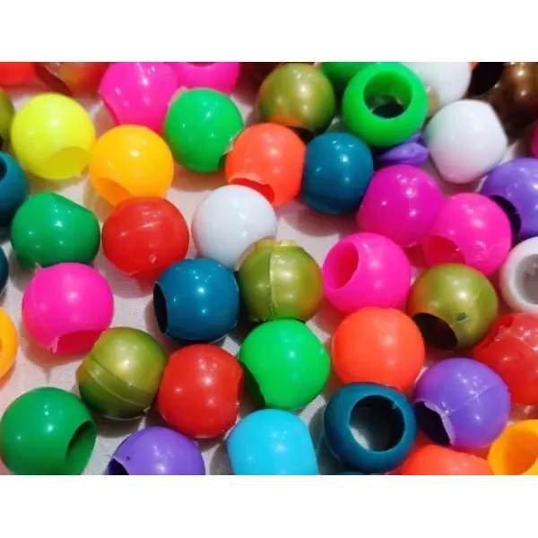 100 Gram packet Plastic Colourful Macrame Beads - Image 3