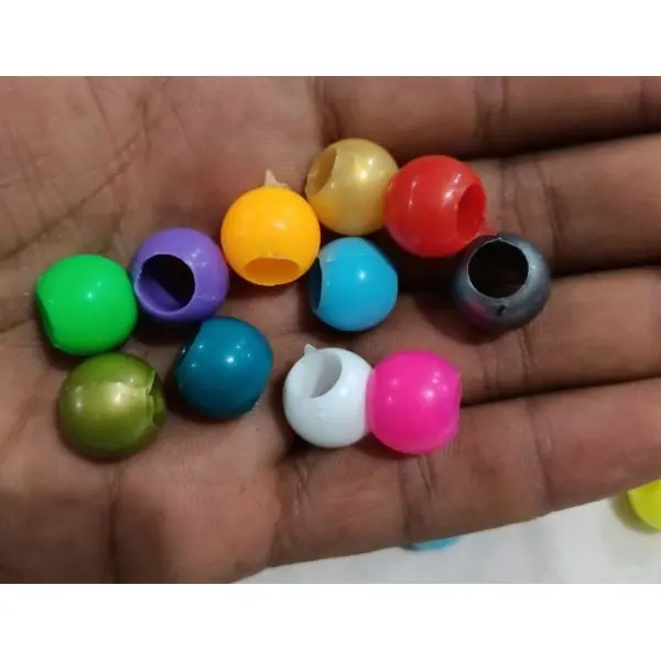 100 Gram packet Plastic Colourful Macrame Beads - Image 4