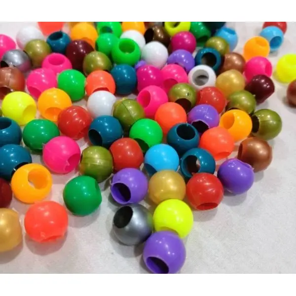 100 Gram packet Plastic Colourful Macrame Beads - Image 5
