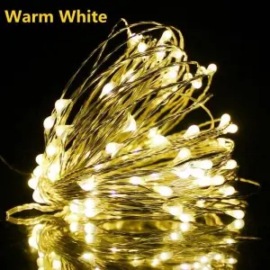 100 Led, 10 Meter Water Proof Starry Lights, Warm White Wine Bottles, Glass Twinkle Light Lamp