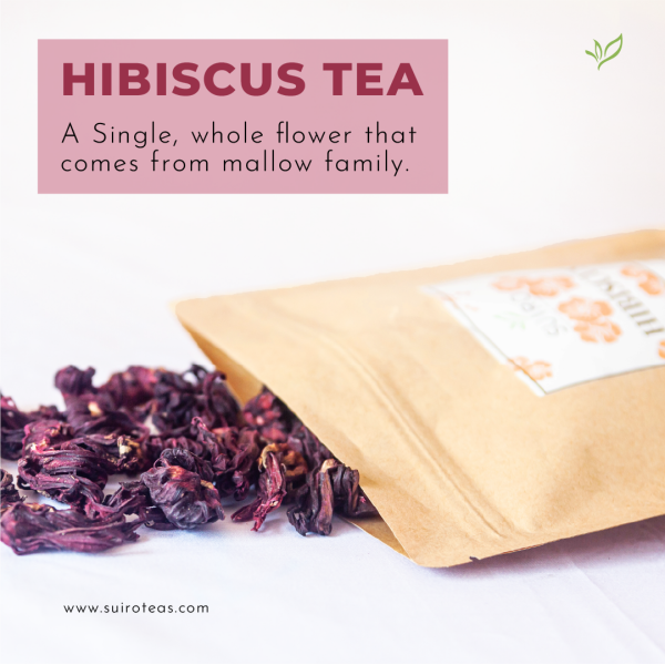 100% Organic & Natural Hibiscus Tea (Grade A) For High Blood Pressure, Diabetics, And Weight Loss - 40GMS Small Kraft Pack - Suiro Teas - Image 4
