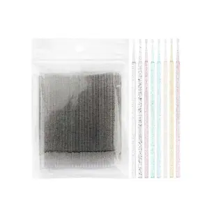 100 Pcs Professional Eyelashes Extension Individual Lash Removing Swab Buds