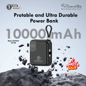 10000mAh Portable 22.5W Fast Charging Power Bank - Ultra Durable with 1-Year Warranty